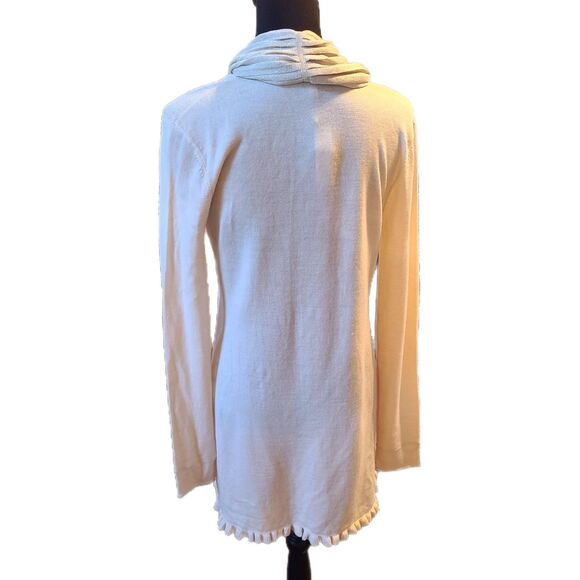 IISLI x Nordstrom NWT $340 Cream & Gold Wool Cardigan & Scarf Set, Size M (6-8) - Picture 4 of 10